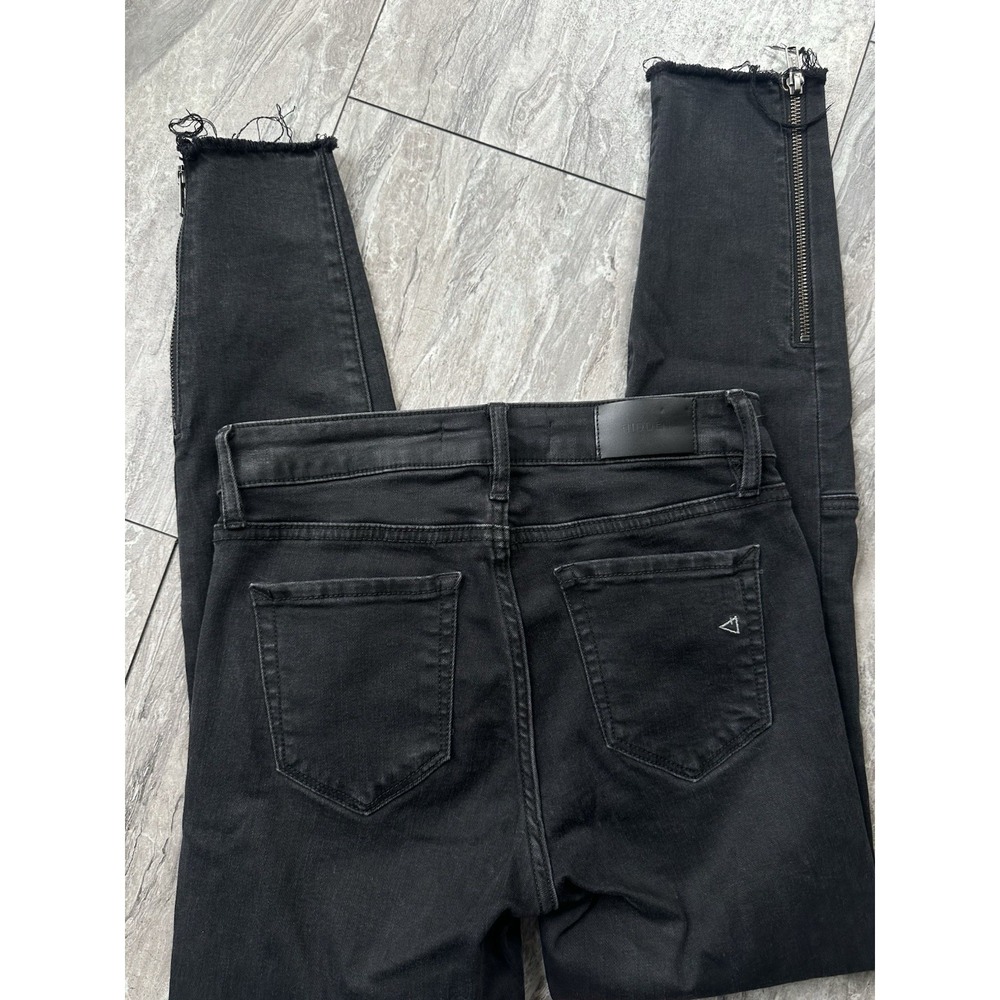 Hidden Jeans Women's 24 Black Skinny Jeans High Rise Zip Ankle Raw Hem 0033 - Picture 5 of 8